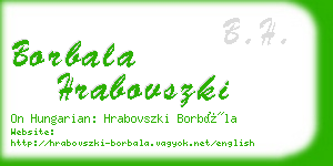 borbala hrabovszki business card